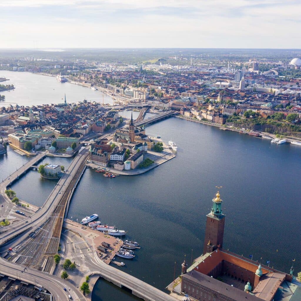 Aerial view of Stockholm.